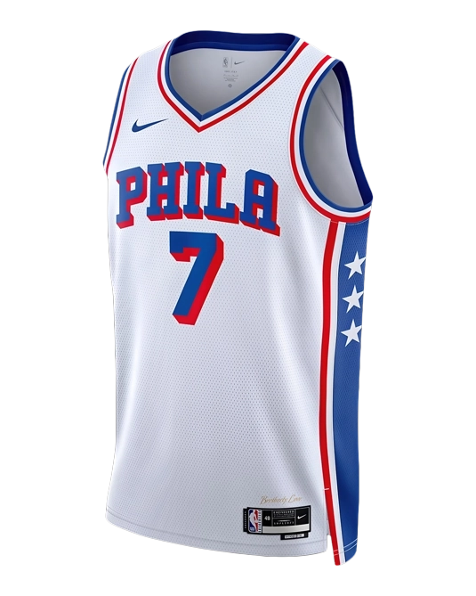 Джерси Джейлена Брауна Philadelphia 76ers Association Edition, вид спереди