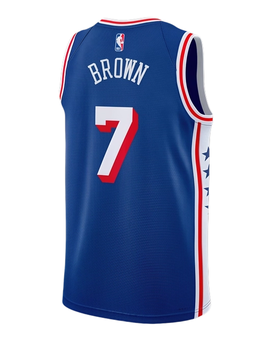 Джерси Джейлена Брауна Philadelphia 76ers Icon Edition, вид сзади