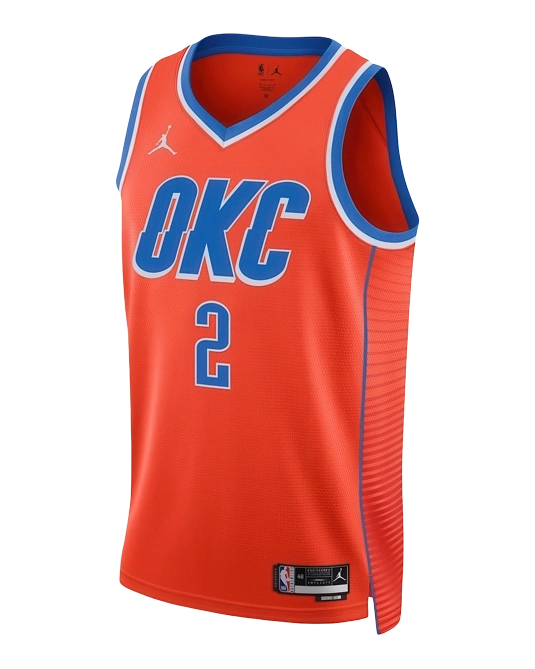 Джерси Шэя Гилджес-Александера Oklahoma City Thunder Statement Edition, вид спереди